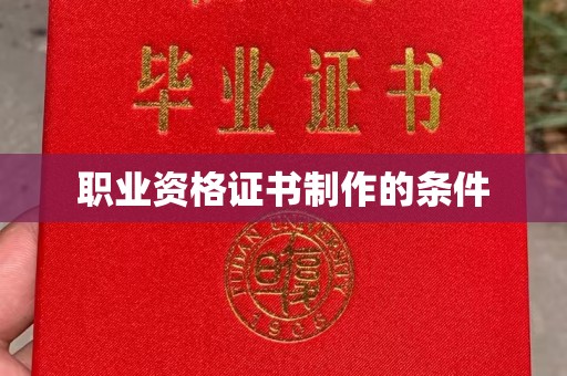 纳雍职业资格证书制作的条件