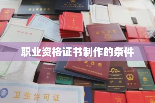 纳雍职业资格证书制作的条件