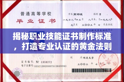 纳雍揭秘职业技能证书制作标准，打造专业认证的黄金法则