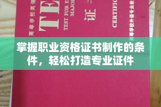 纳雍掌握职业资格证书制作的条件，轻松打造专业证件